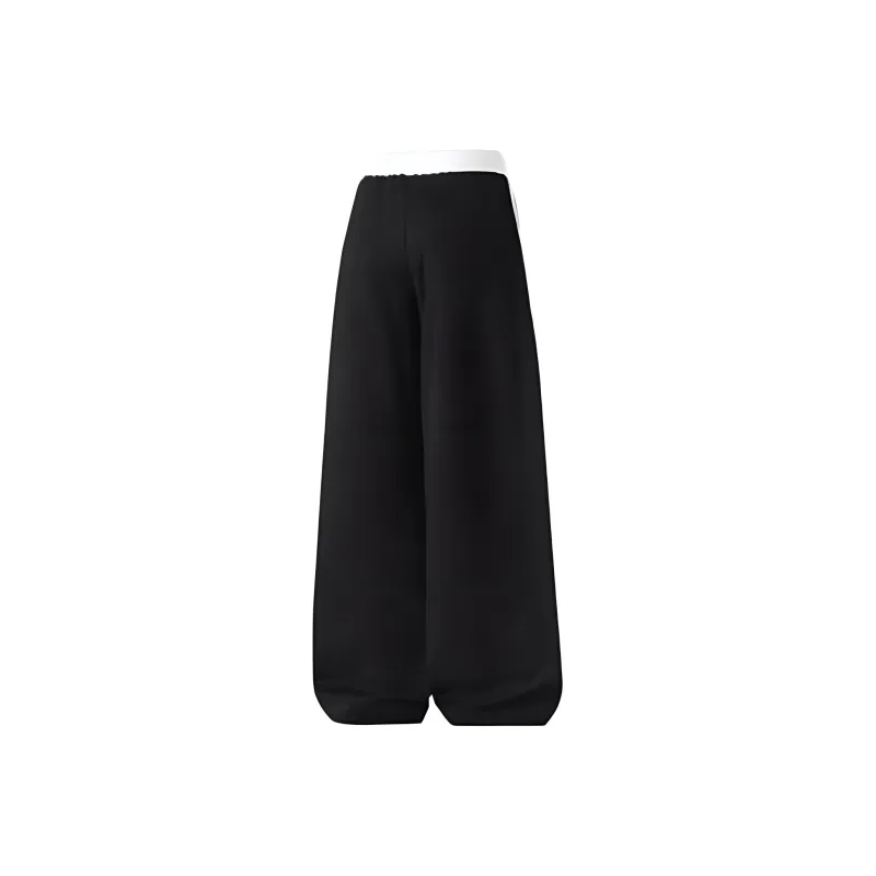 HANDAIWEI Casual Pants Unisex Black/White-3