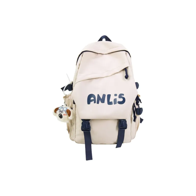 WICKBUEN Nylon Backpack Unisex Ecru/Yellow/Blue/Black-0