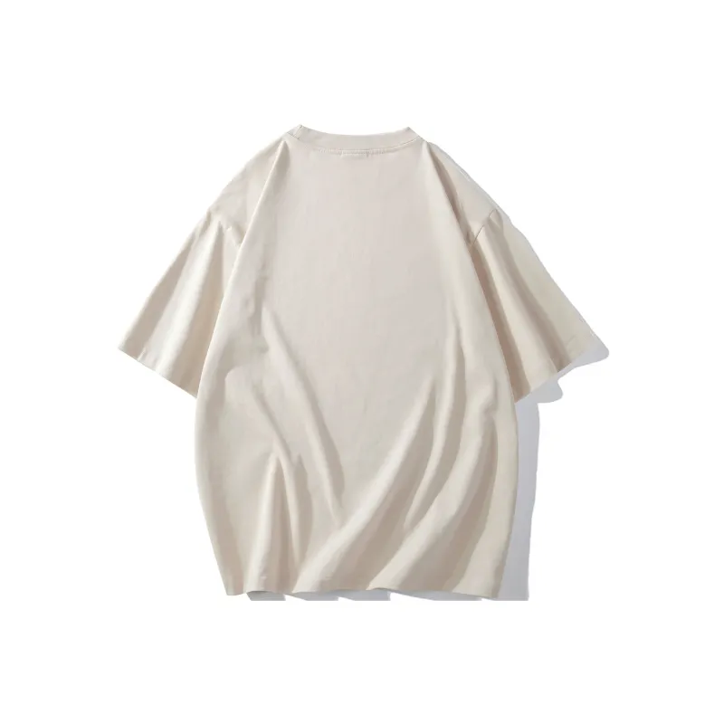 FONDLOOK T Shirts Unisex Light Beige Apricot-1