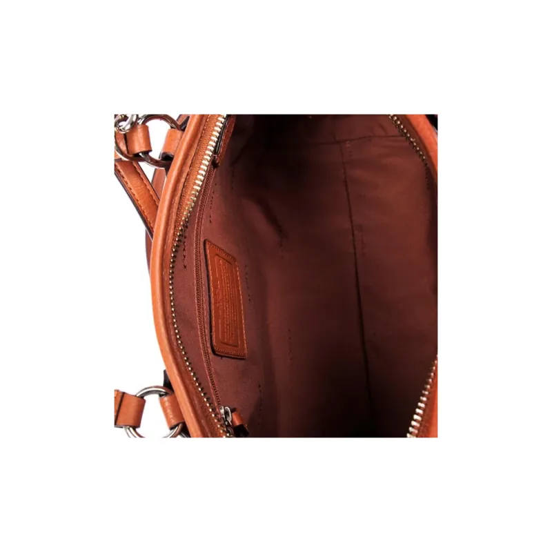 COACH Leather Tote Bag, Shopping Bag, Handbag Women's Orange-10