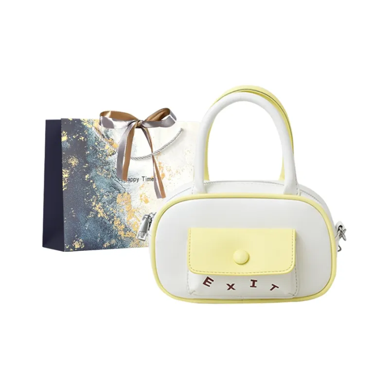 Iman's House PU One Shoulder Handbag Women's Ecru/Yellow/Silver/Purple-0