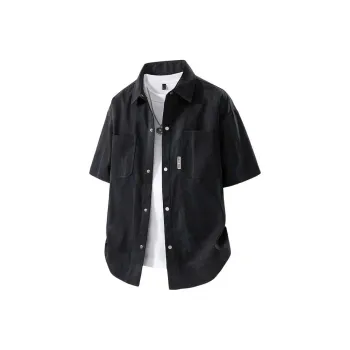 PEIMENG Shirts Men Tie Dye Obsidian Black