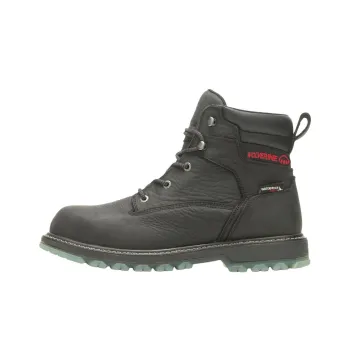 WOLVERINE FLOORHAND Waterproof And Slip Resistant Short Outdoor Boots Men's Black