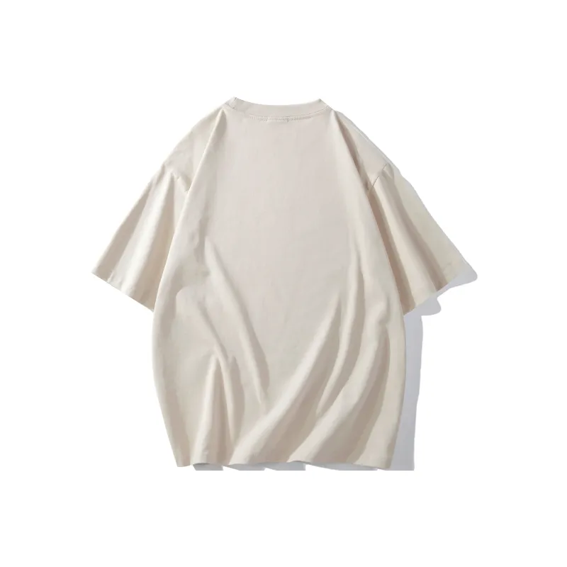 FONDLOOK T Shirts Unisex Light Beige Apricot-1