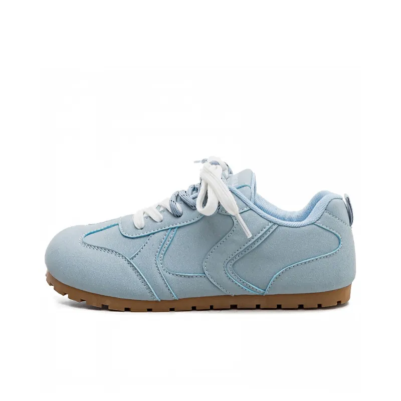 HUANQIU Slip Resistant, Abrasion Resistant, Lightweight Low Top Skateboard Shoes Women's Blue-0