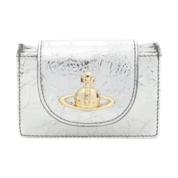Vivienne Westwood Calfskin Wallet Unisex Silver