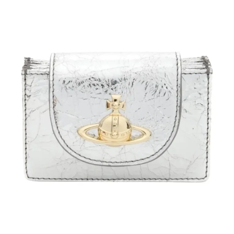Vivienne Westwood Calfskin Wallet Unisex Silver-0