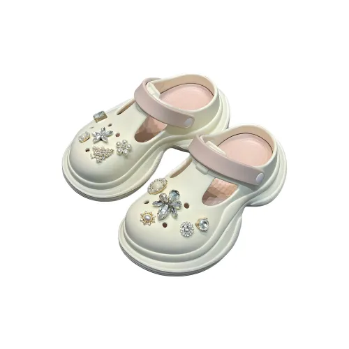 Yu Pu Pearl Rhinestone Clogs Summer Breathable Slip Resistant EVA Slippers Fashion Trend Platform Slippers Shoes