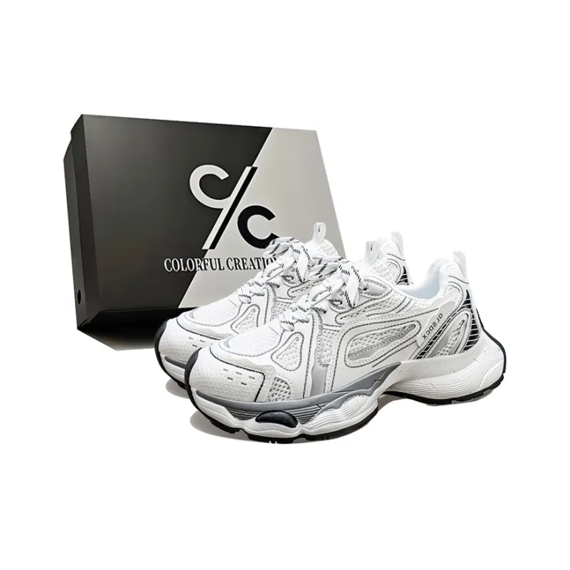 Colorful Creations Slip Resistant, Abrasion Resistant, Breathable, Height Increasing Low Top Chunky Sneakers Men's-7