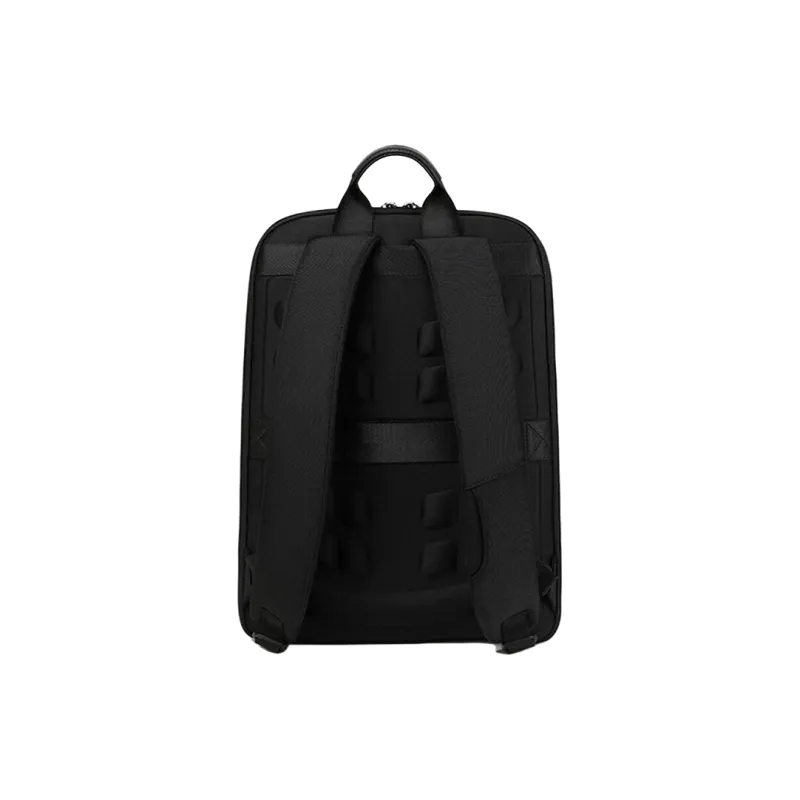 SWISS MILITARY Composite Fabric With Microfiber Synthetic Leather Backpack Men's Black-3