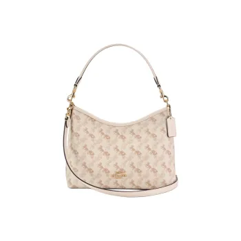 COACH LAUREL Canvas With Leather Shoulder Bag Tubas Women's Milk White