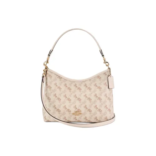 COACH LAUREL Canvas With Leather Shoulder Bag Tubas Women's Milk White