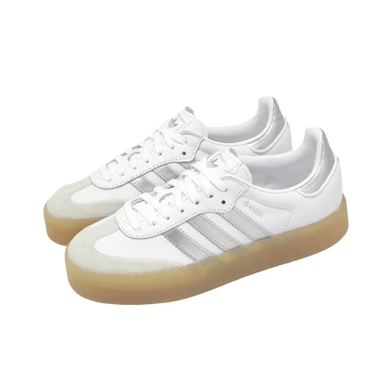 Adidas Originals SAMBAE Low Top Skateboard Shoes Women's White Silver-2
