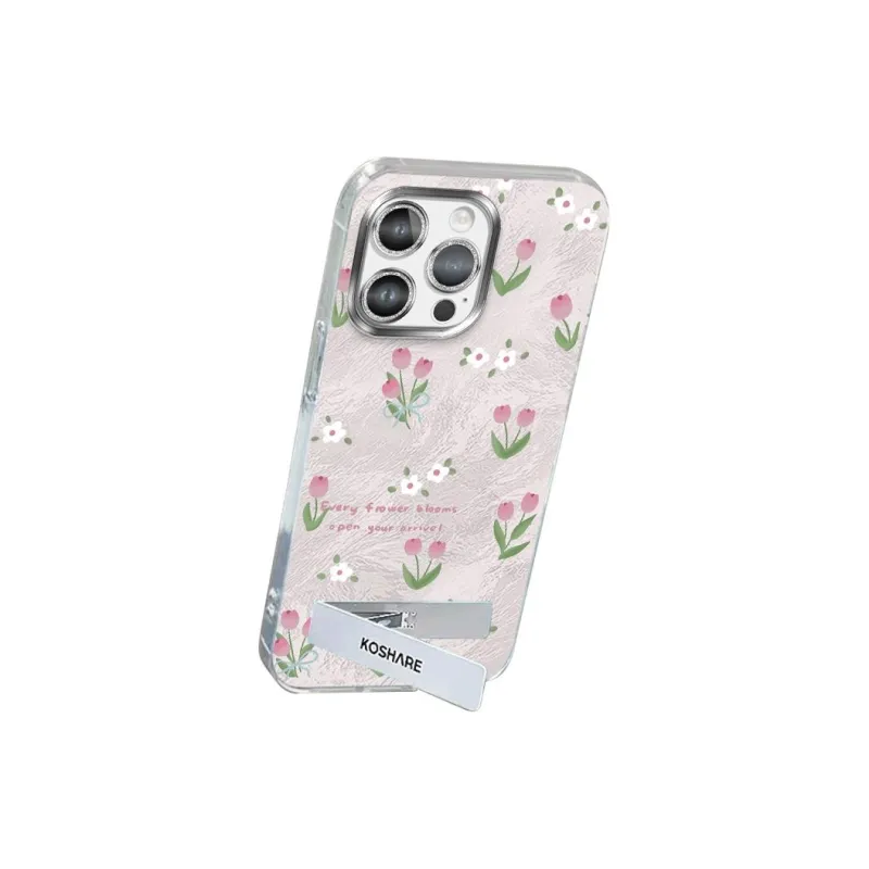 XUANCAISHI Pink Tulip Phone Cases Compatibility With Apple 16/16e/15/14/13/12 Models.-2