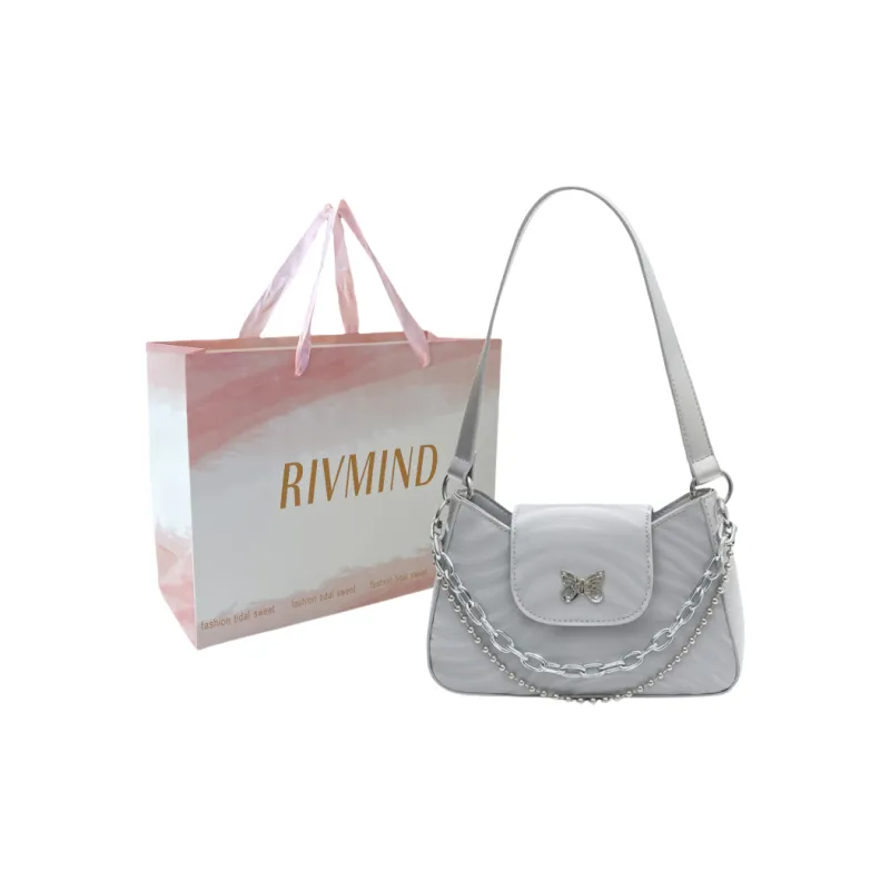 RIVMIND PU Shoulder Bag, Handbag Women's White/Silver/Black/Purple-5