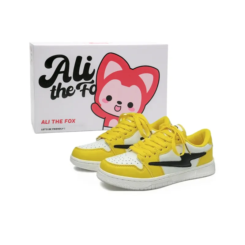 ALI THE FOX Slip Resistant, Abrasion Resistant, Balance, Lightweight, Breathable Low Top Skateboard Shoes Unisex-25