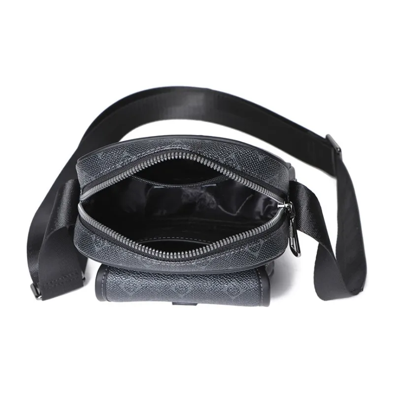 SEPTWOLVES Cow Leather With Artificial Leather Crossbody Bag Trumpets Men's Black-2
