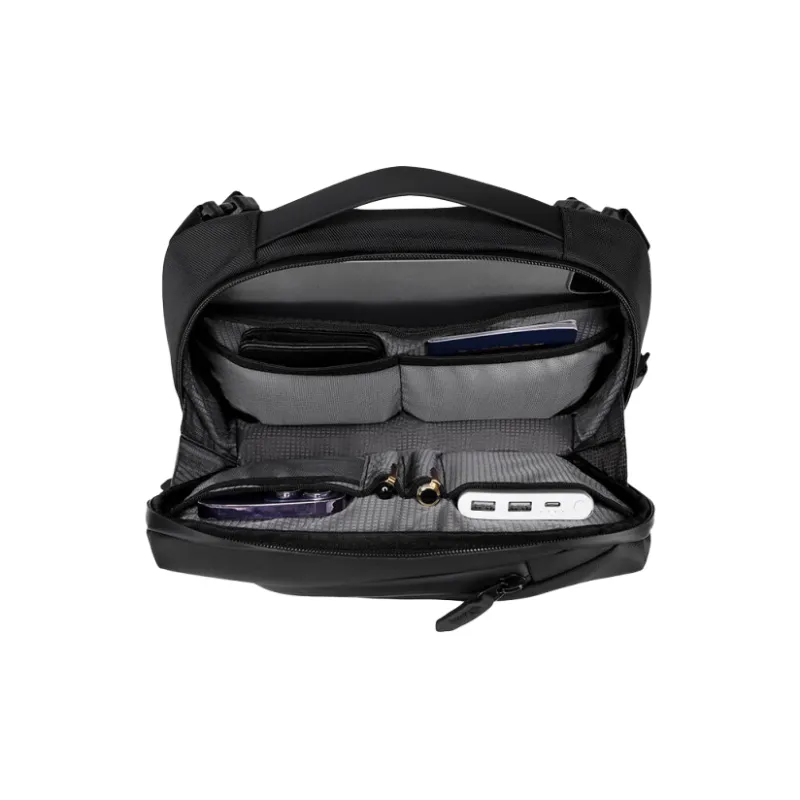 SWISS MILITARY PVC With Polyester Handbag Men's Black-2