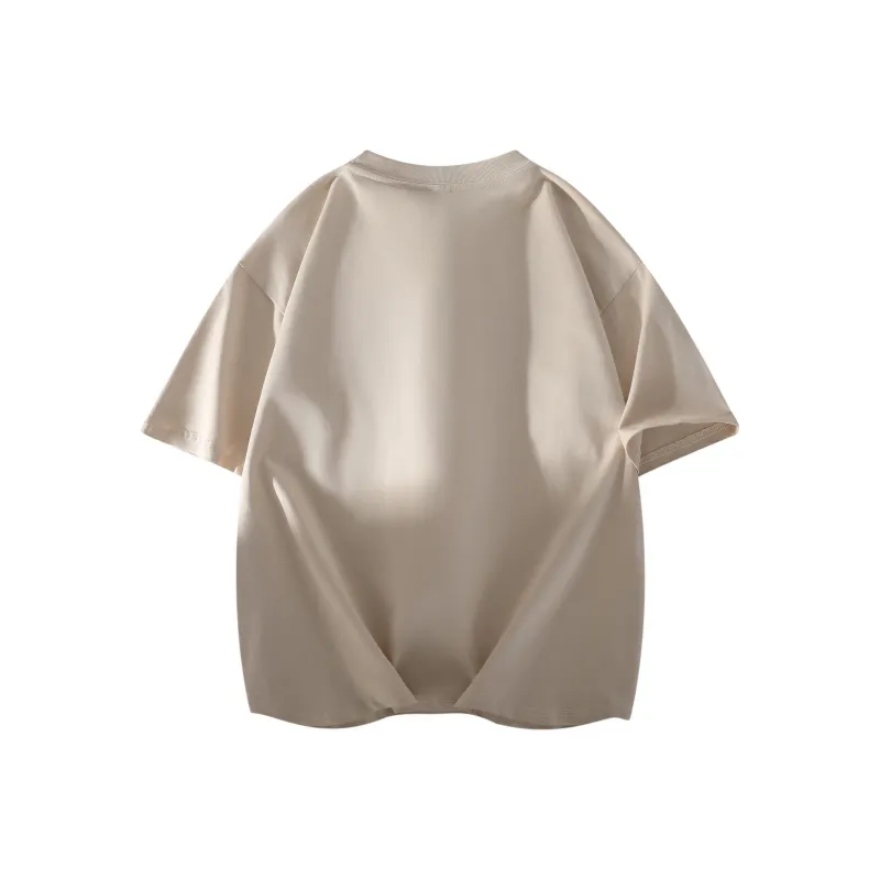 SOIE T-Shirts Unisex Light Beige Apricot-1