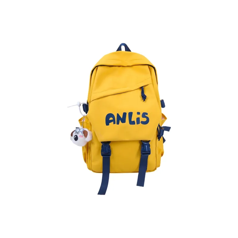 WICKBUEN Nylon Backpack Unisex Ecru/Yellow/Blue/Black-7