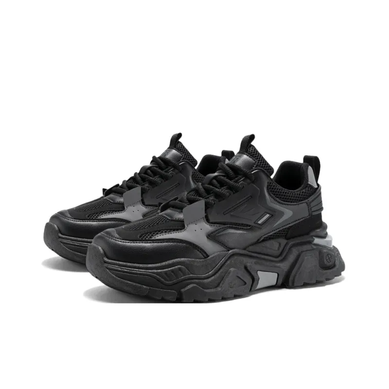 OUGLEMEN Slip Resistant, Abrasion Resistant, Coverage Height Increasing Low Top Chunky Sneakers Men's-8