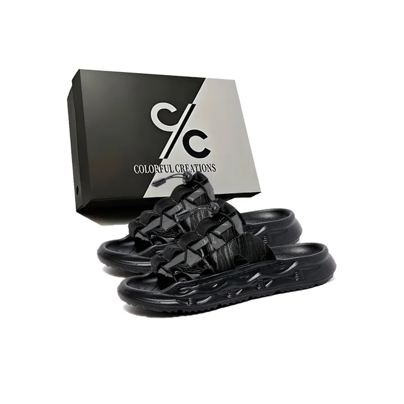 Colorful Creations EVA Stitching Quiet, Slip Resistant, Quick Dry Slide Slippers Men's-5