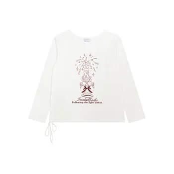 1ESS LA MODE Drop Shoulder Sleeve T Shirt Women's