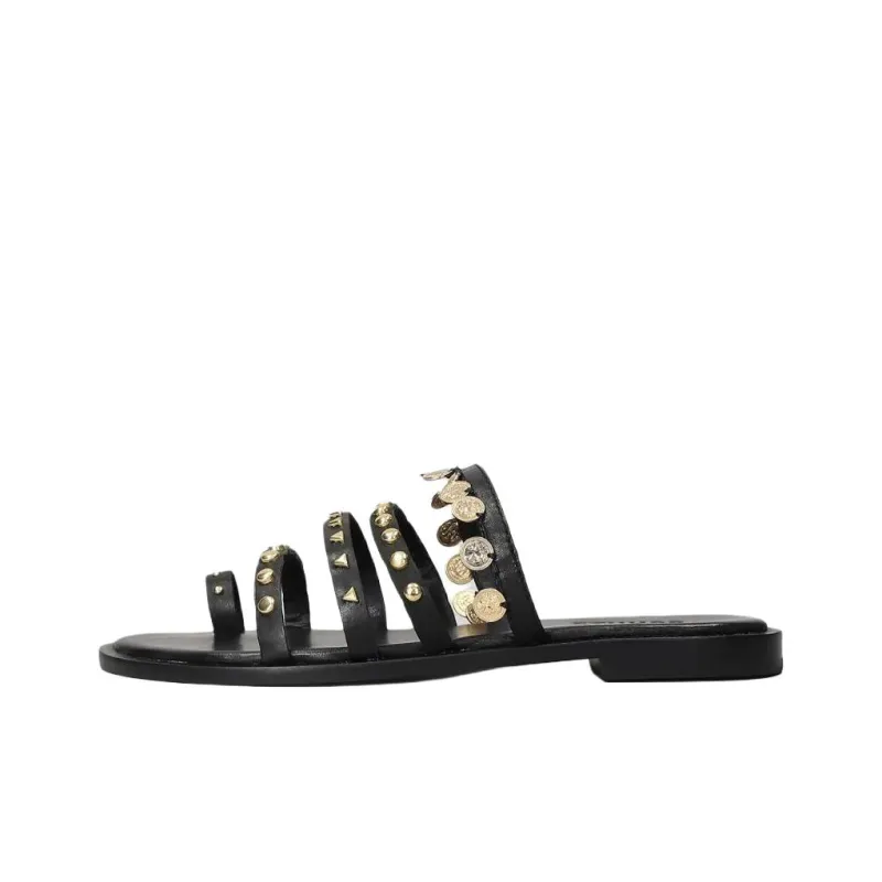 Schutz Studded Flat Sandals Women's-0