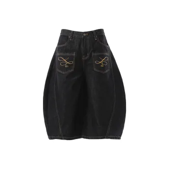 VINMUK Denim Shorts Unisex Black