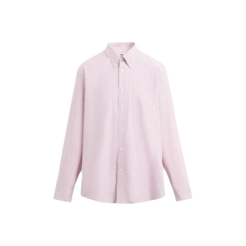 ZARA Shirts Men Red Stripes-0