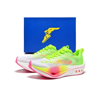 GOOD YEAR Running Shoes Unisex Low Top White, Lime