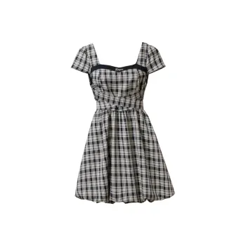 Garbege Short Sleeved Dress Women's Black