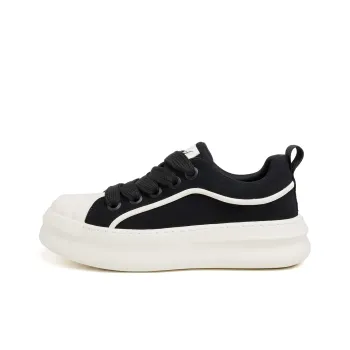 FED Lightweight Height Increasing Low Top Skateboard Shoes Men's Black