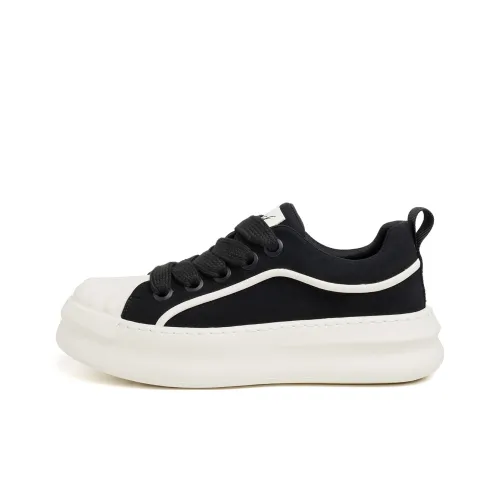 FED Lightweight Height Increasing Low Top Skateboard Shoes Men's Black