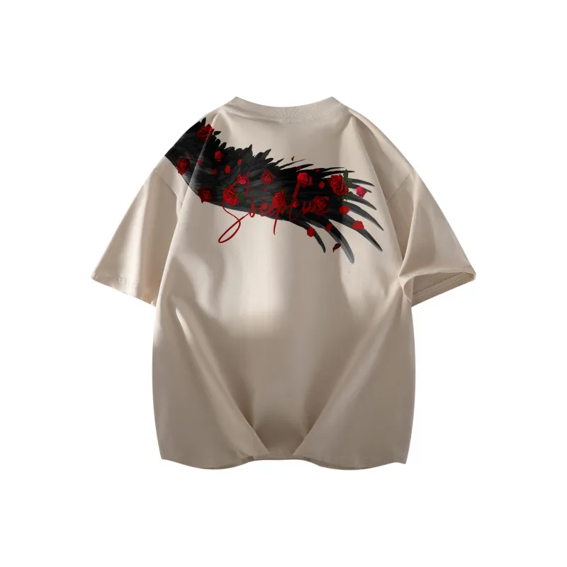 SOIE T-Shirts Unisex Light Beige Apricot-1