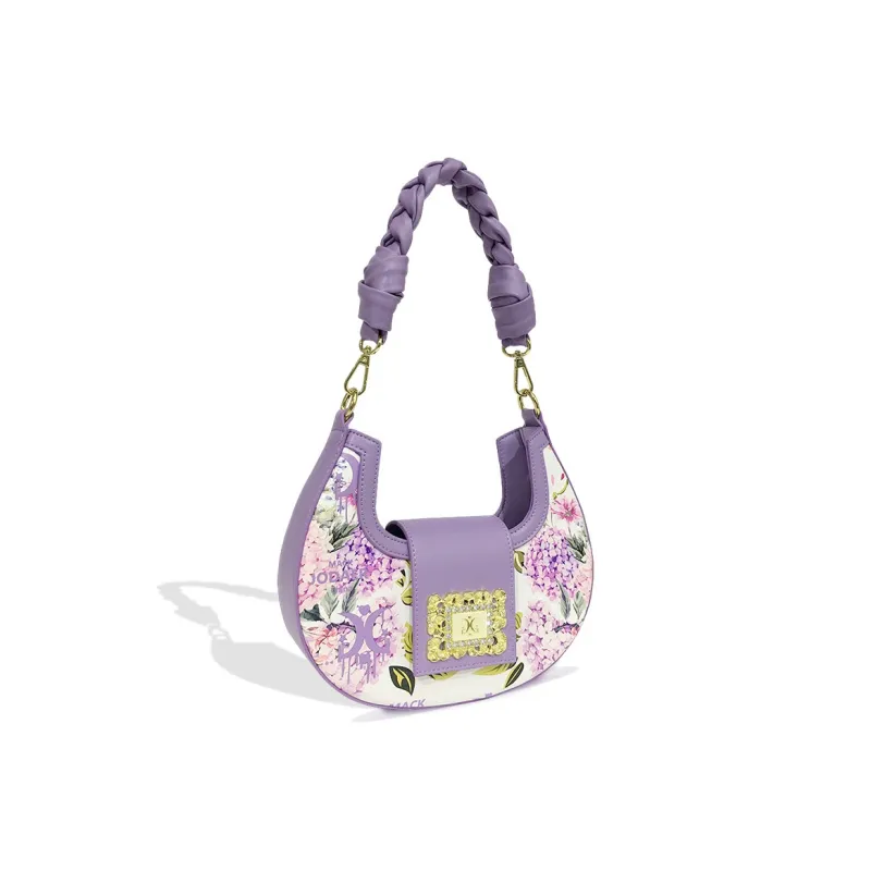 MACK JODAER Synthetic Leather Shoulder Bag, Handbag Regular Women's Purple Rhythm Floral-1