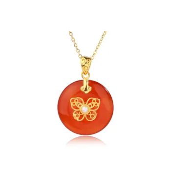CHINA GOLD Natural Agate Necklaces Women's