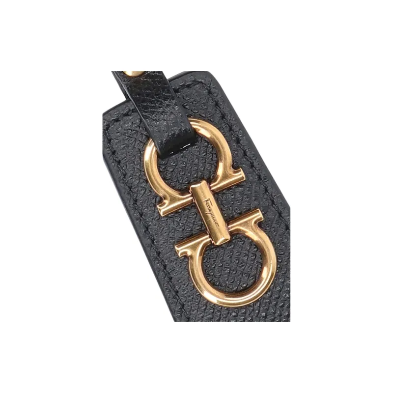 Ferragamo Debossed logo Gancini plaque Keyring-2