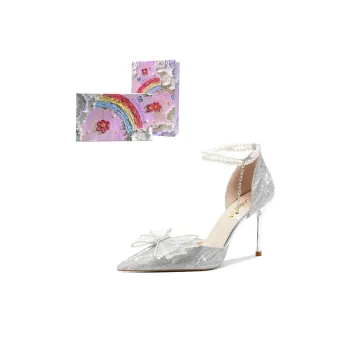 Crelinkxlat Glaze Starlight, Love Rose Box Slim Heel High Heels Women's