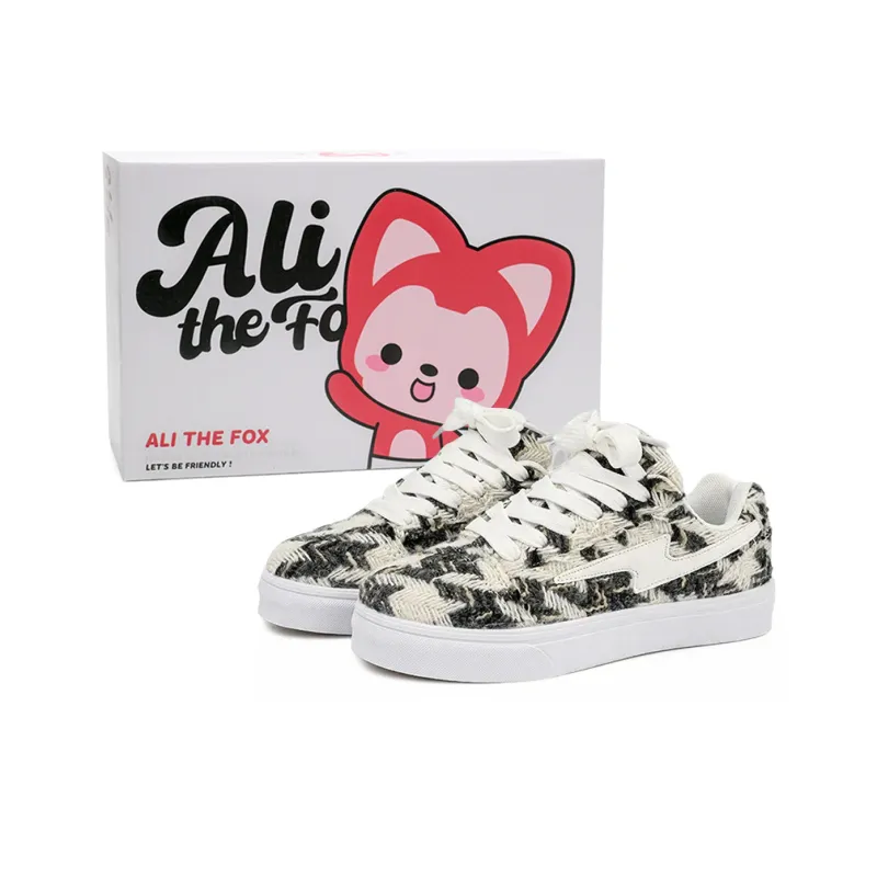 ALI THE FOX Slip Resistant Cushioning, Abrasion Resistant, Height Increasing Low Top Skateboard Shoes Unisex-8