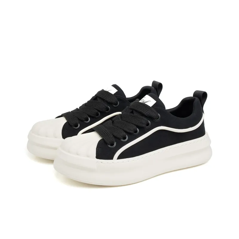 FED Lightweight Height Increasing Low Top Skateboard Shoes Men's Black-2