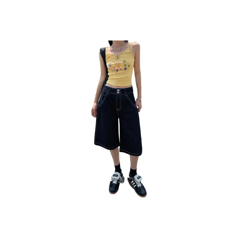 LCEVHZ'S Denim Shorts Women's Black-0