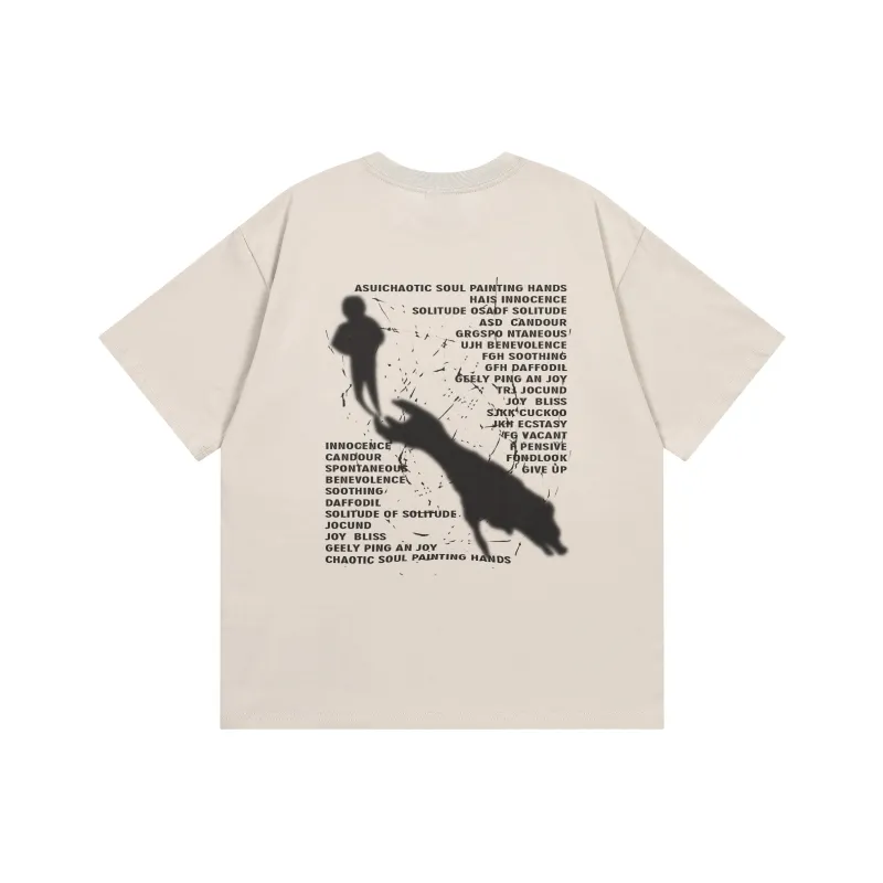 FONDLOOK T Shirts Unisex Light Beige Apricot-0