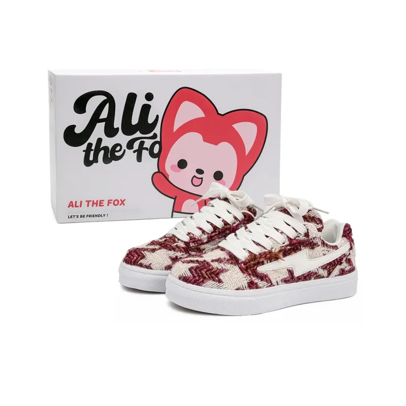 ALI THE FOX Slip Resistant Cushioning, Abrasion Resistant, Height Increasing Low Top Skateboard Shoes Unisex-12