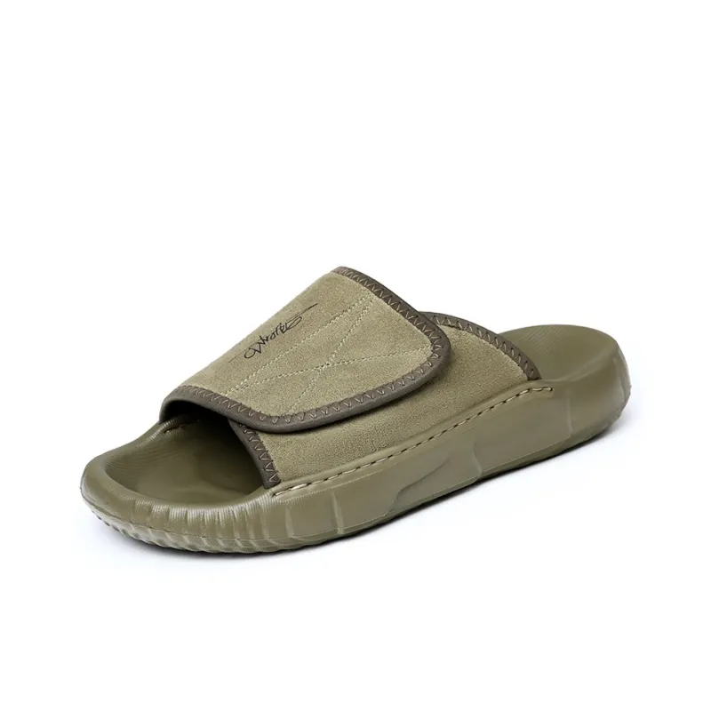 Ignition Stitching Slip Resistant Abrasion Resistant Slide Slippers Men's Green-0