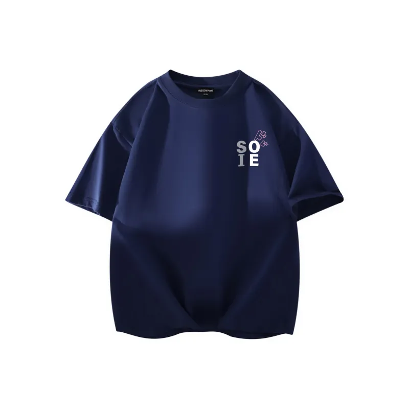 SOIE T Shirts Unisex Navy Blue-1