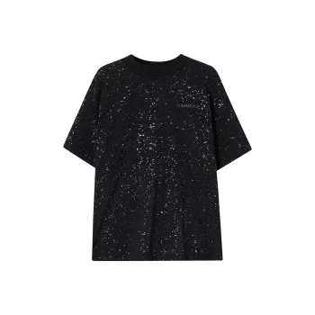 SOON FLOWER Drop Shoulder Sleeve T Shirt Women's Black