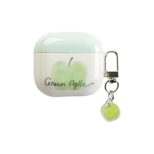 Wei Xin Apple AirPods 4/2/3/4th Generation/AirPods Pro/Pro 2 TPU Green Apple Snow Pear Pendant Headphone Cases
