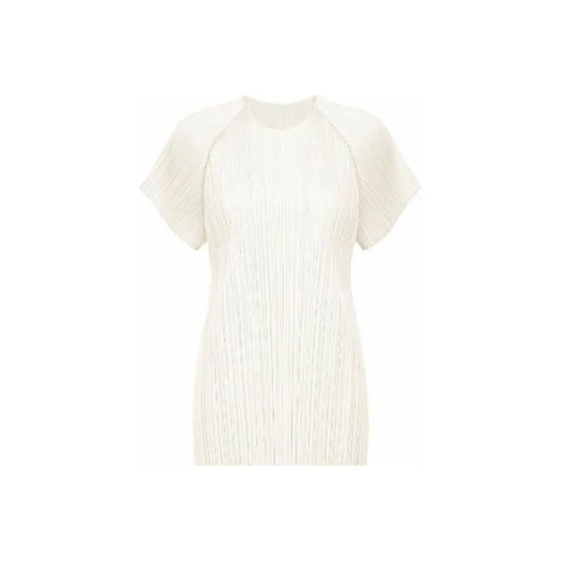 PLEATS PLEASE ISSEY MIYAKE Short Sleeved Dress Women's White-1