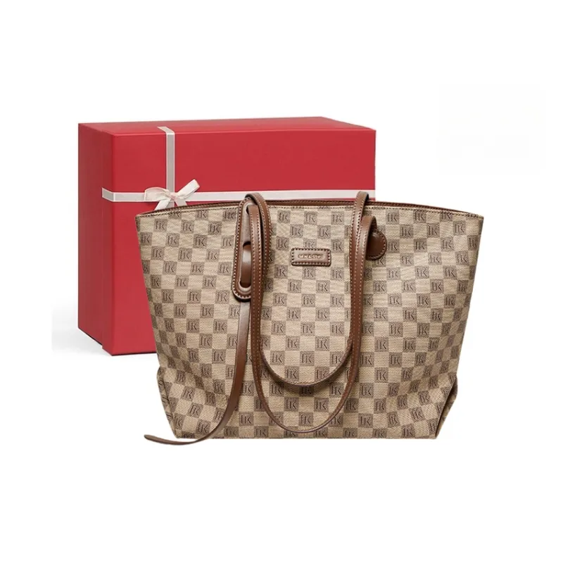 CNNCOO PVC Tote Bag, Shoulder Bag Women's Khaki-0
